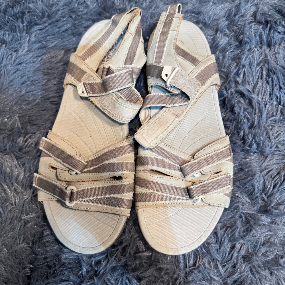 Earth Spirit Womens Sport Sandals Size 11 Tan Beige Multi Strap Comfort Walking